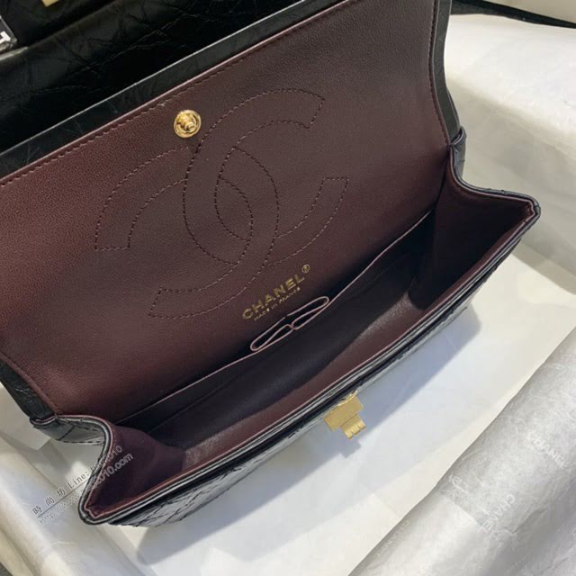 Chanel女包 37586# Chanel經典復古大象紋牛皮口蓋鏈包 方扣系列 Chanel鏈條單肩斜挎包  djc3982